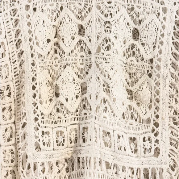 Lane Bryant Chic Ivory Crochet Blouse Size 14/16 - Picture 5 of 10